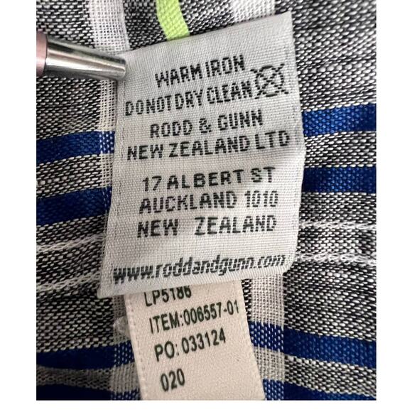 Rodd and Gunn Shirt Mens L Sports Fit Plaid Italian Linen Short Sleeve Button Up - Picture 12 of 13